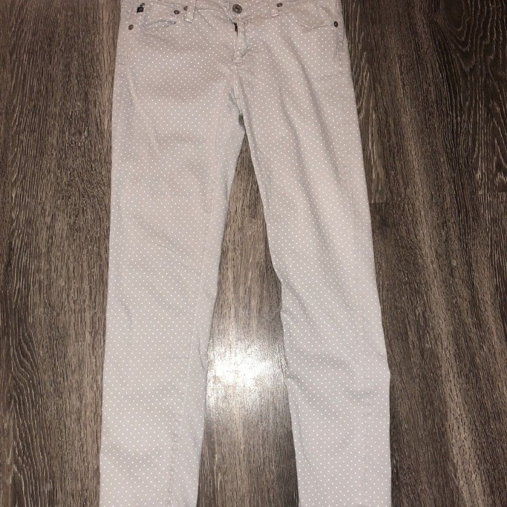 NWOT AG "The Stevie Ankle" Polka Dot Jeans Size 28